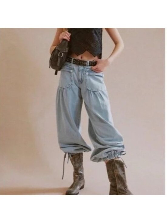 Free People Denim - Free People Lotus Jean Boho Chic Retro Vintage Contemporary Cottage Womens 28